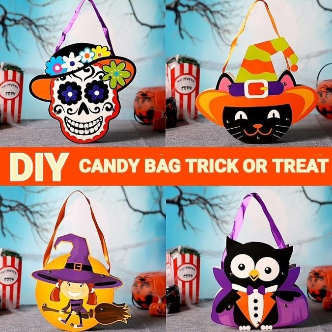 

OLH - DIY Candy Bag Trick Or Treat Tas Permen PVC Halloween Goodie Bag Murah TERLARIS