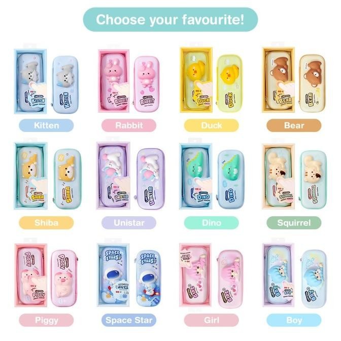

Tokkado Fuwa Squishy Pencil Case Kotak Pensil Besar Anak Sekolah Lucu