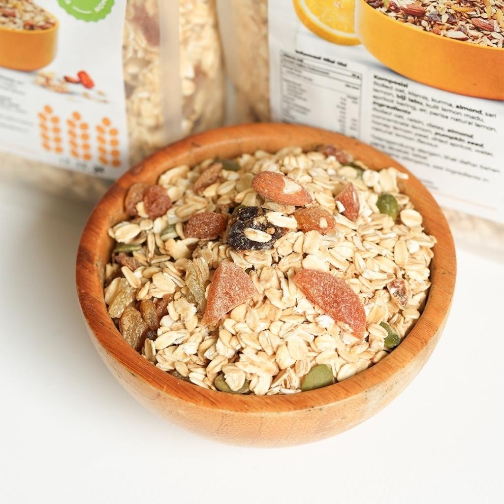 

Muesli Lemon Safiya - 1 kg Muesli Healty Food | Sarapan Sehat Kualitas Terbaik