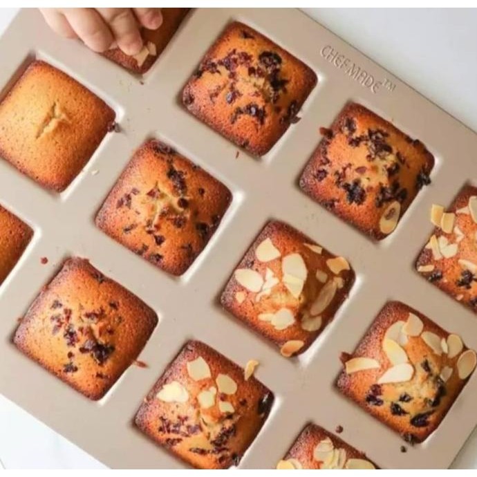

Chefmade Square Financier - Loyang Cetakan Kue Mini Kotak 12Cup WK9321 TP