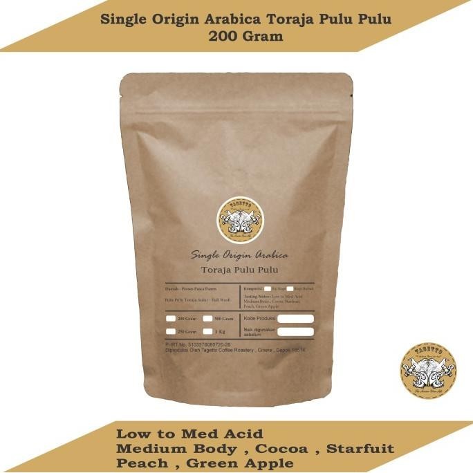 

KOPI ARABIKA TORAJA PULU PULU 200GR BIJI KOPI ATAU KOPI BUBUK