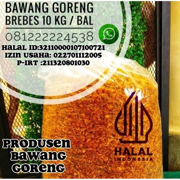 

Bawang goreng brebes 10 kg / bal