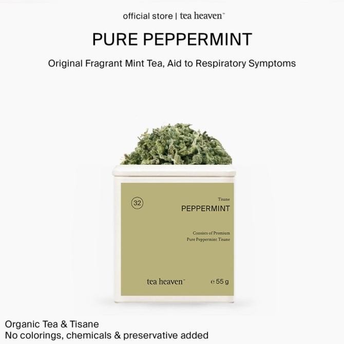 

Pure Peppermint Tea Organic Premium Teh Mint Kering Murni Tin Canister