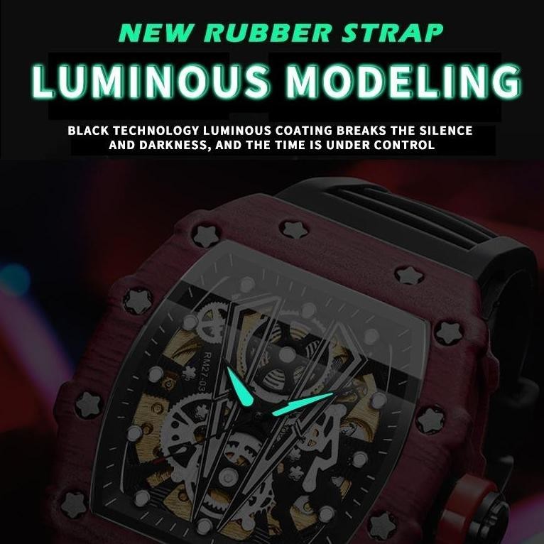 CR - CIELO Jam Tangan Mekanik Berongga Sepenuhnya Otomatis Peledak Miller Fashion Pria Tahan Air Bus