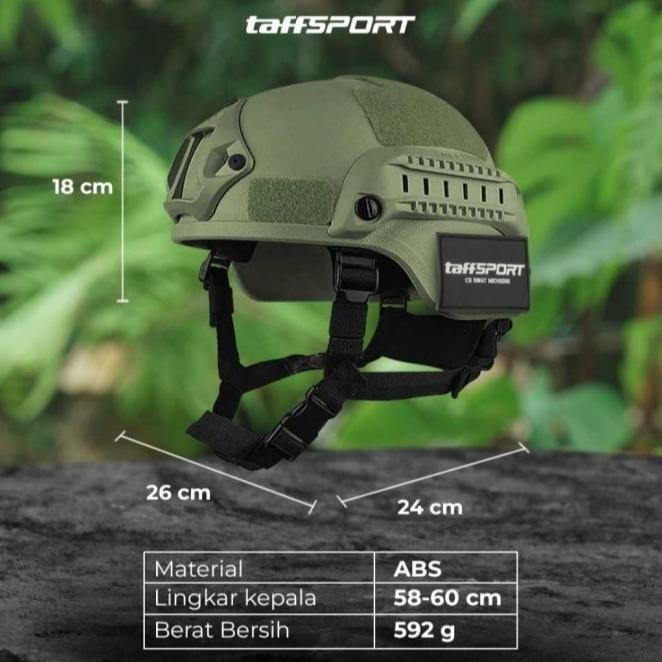 Helm Model Tempur Tactical Tni Polisi Pendidikan Tempur Keren-Hitam