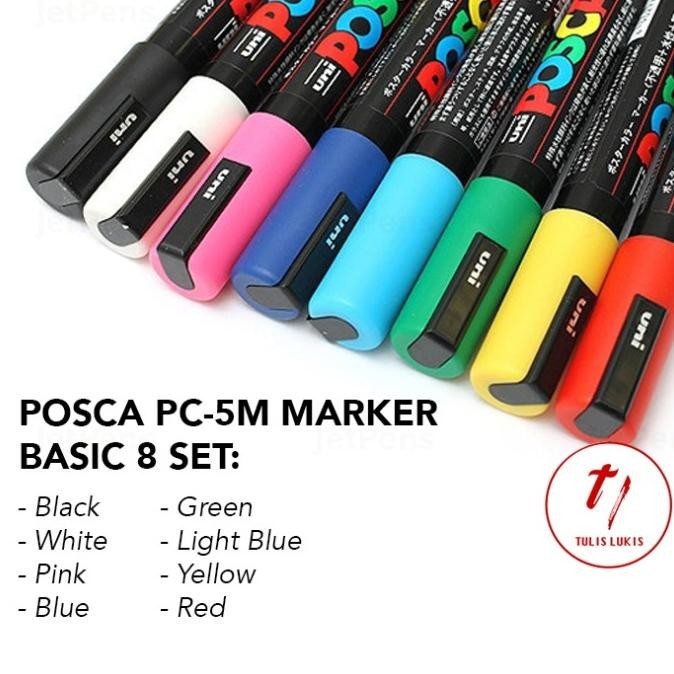 

Spidol Posca Marker Pc-5M Basic 8 Colors Set