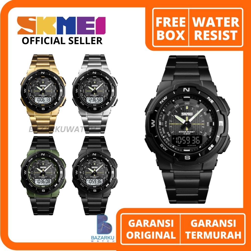 JAM TANGAN KADO // Jam Tangan Pria Skmei 1370 Jam Tangan Skmei Jam Tangan Rantai Pria Jam Tangan