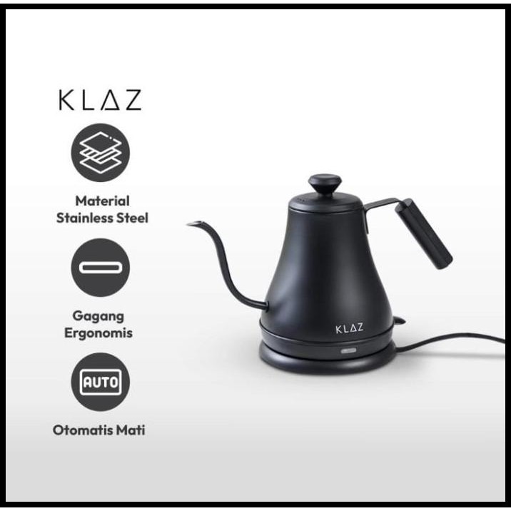 KLAZ TEKO LISTRIK GOOSENECK 800 ML - ELECTRIC KETTLE LEHER ANGSA HITAM