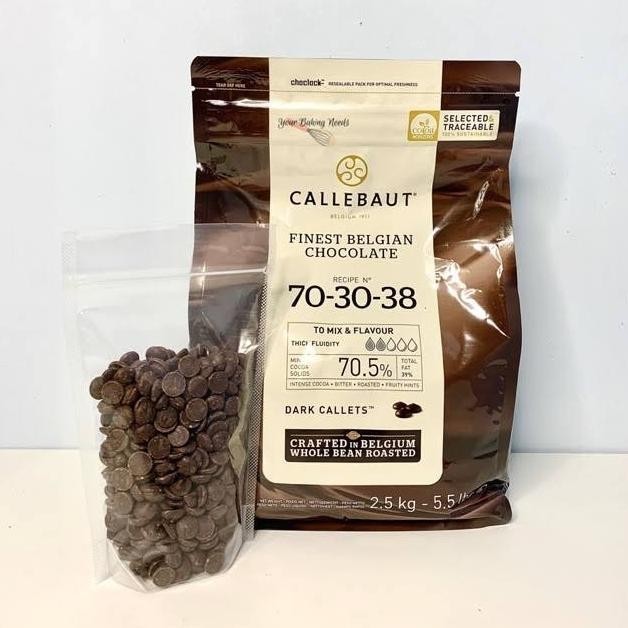 

callebaut dark chocolate couverture 70 % kemasan 250gr