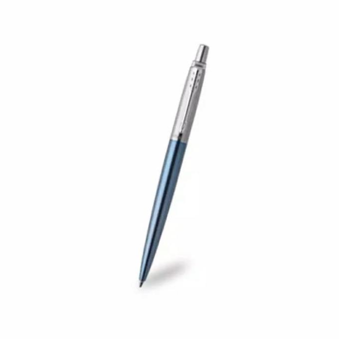

Pulpen Parker New Jotter Waterloo Biru Muda CT Ballpoint Klip Silver TA