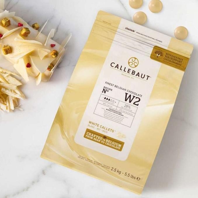 

Callebaut white chocolate coklat couverture 28% - kemasan repack 250gr