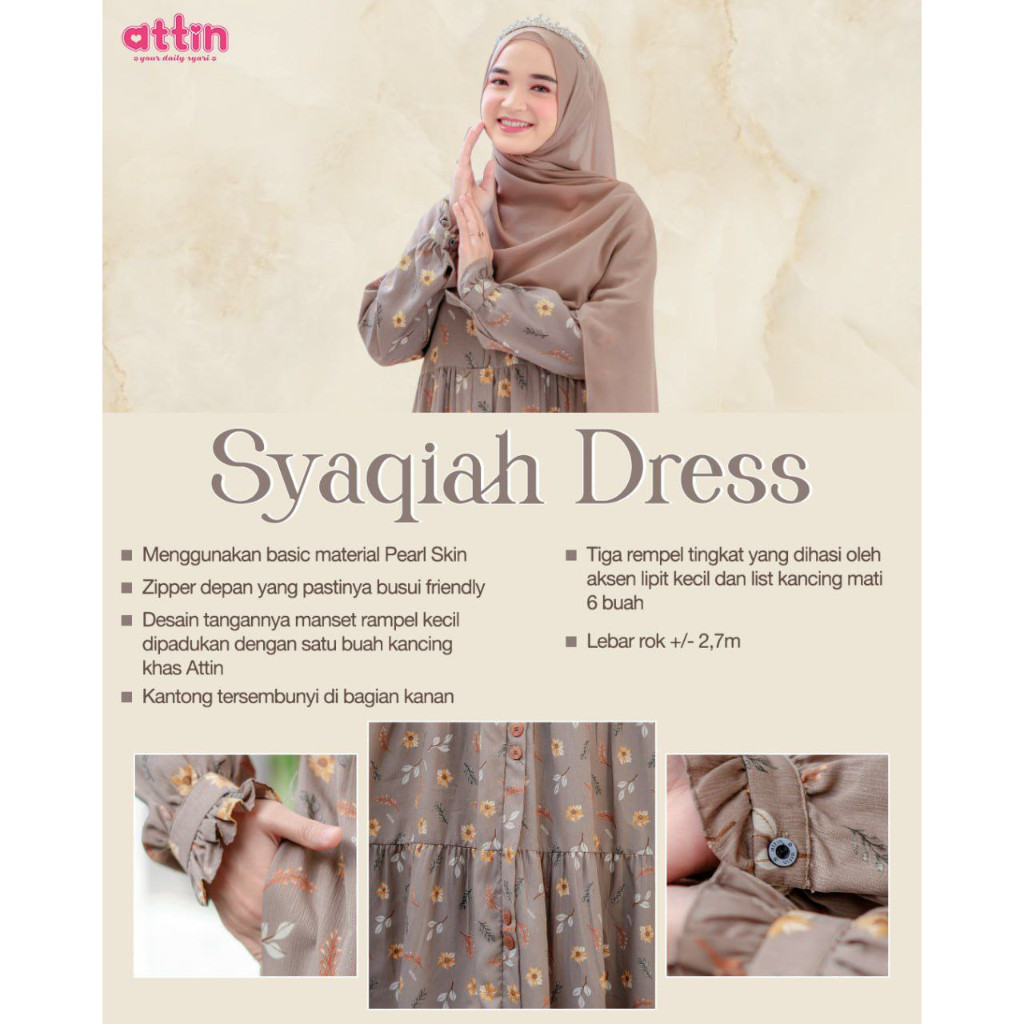 [LAST EDITION] MODEL TERKINI syaqiah dress by attin gamis crincle busui