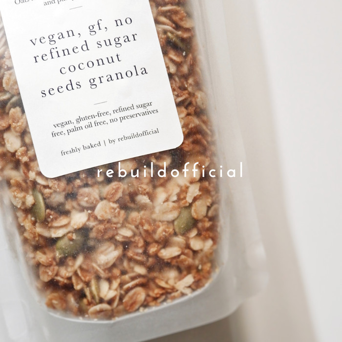 

Vegan Coconut Seeds Granola Gf Refined Sugar Free Rebuild
