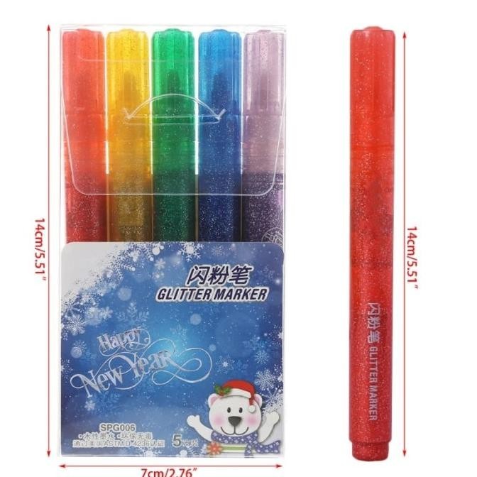 

Glitter Marker Pen (5Pcs)