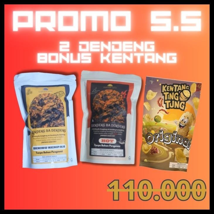 

Dendeng 1000 Rempah & Hot - Bonus Kentang Originalll 100%
