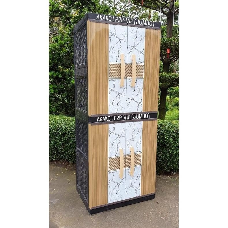 DFG FULL GARANSI  AKAKO - LEMARI PAKAIAN GANTUNG + RAK + KACA MINIMALIS AKAKO VIP 2 PINTU / Almari /