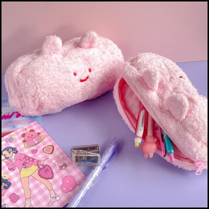 

HOT DEAL KOTAK PENSIL PINK RABBIT FLUFFY / TEMPAT PENCIL CASE KELINCI BONEKA !!!!