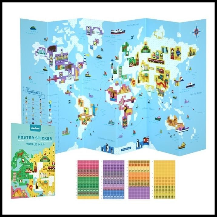 

BEST DEAL MIDEER POSTER STICKER WORLD MAP !