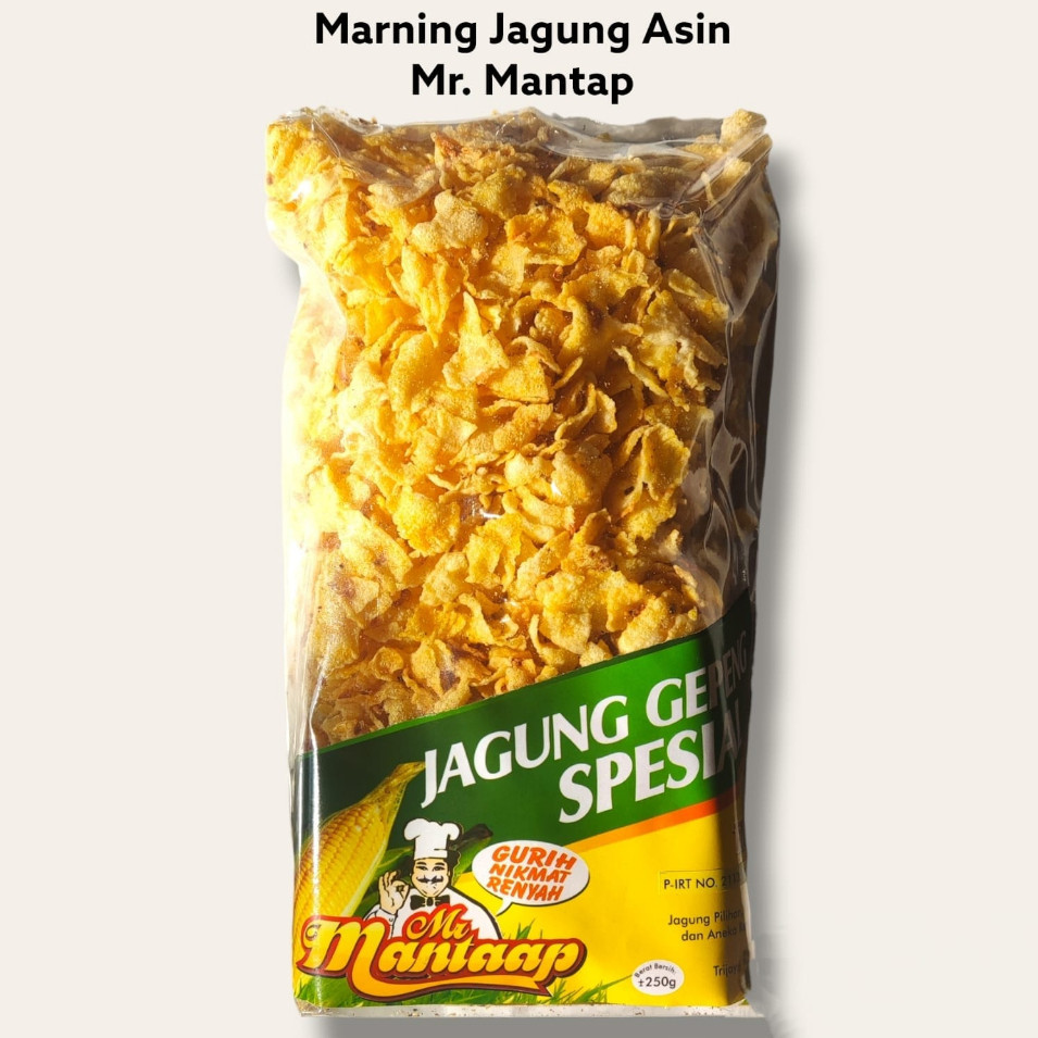 

Marning Jagung Gepeng Asin / Pedas Original cap Mantap @250gr