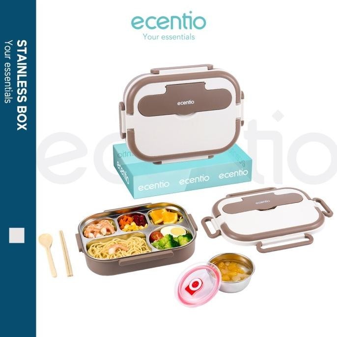 ecentio stainless steel Lunch box 5 sekat Kotak Makan 1000ml