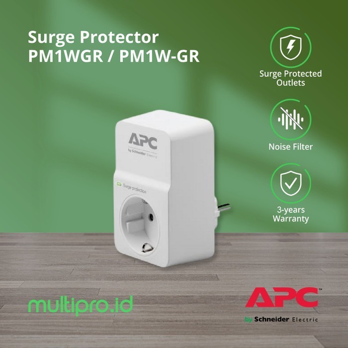 Colokan Anti Petir Apc Surge Protector Pm1Wgr / Pm1W-Gr