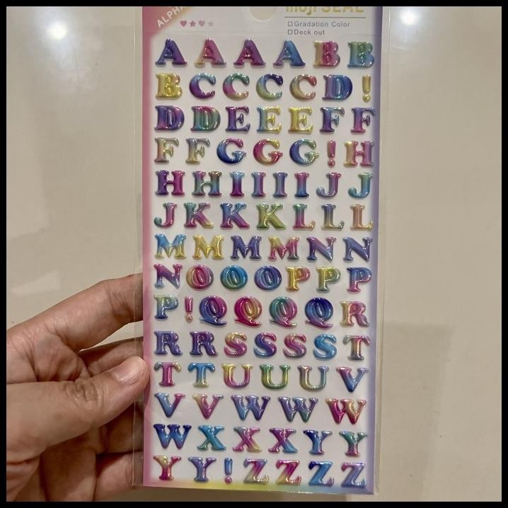 

BEST DEAL STIKER TIMBUL ALPHABET HOLOGRAM DECO ART !