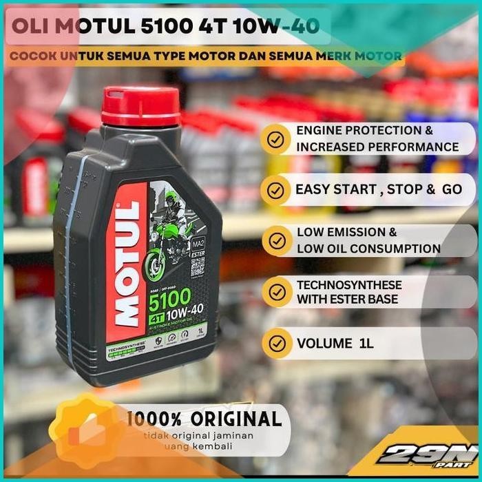Oli Motor Motul 5100 4T 10W-40 1L MATIC SPORT TRAIL ORIGINAL MOTUL 13m
