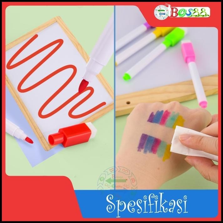 

TERMURAH 8 PCS SPIDOL WARNA WARNI / BISA DIHAPUS / WIPE & CLEAN ERASABLE MARKER !!!!!
