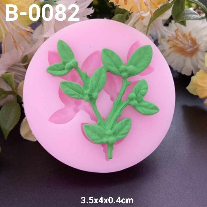 B-0082 Cetakan Silikon coklat fondant jelly daun rumput taman mawar (Cetakan silikon)