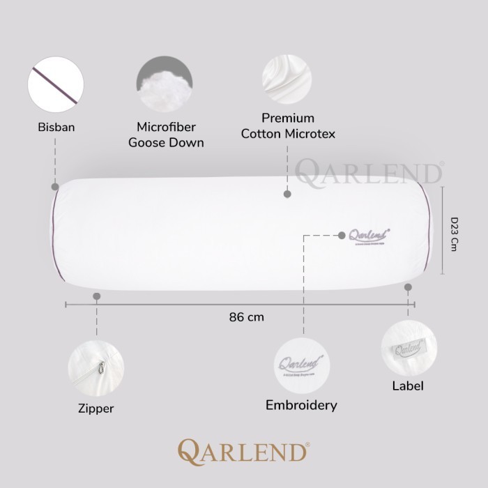 Guling Hotel Empuk Microfiber Bulu Angsa Sintetis - Qarlend Royale