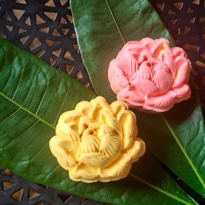 Cetakan Kue Bulan Nastar Mould Mold/Mooncake 3D Lotus Teratai 50Gr Vinalaraya