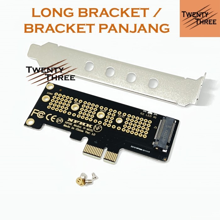 PCIE x1 to nvme adapter converter ssd pcie pci express 1x long bracket