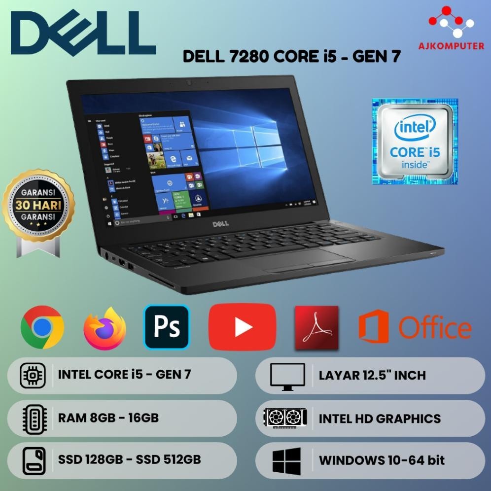 >>READY<< DELL LATITUDE 7280 CORE I7 GEN 7 12 INCH TOUCHSCREEN