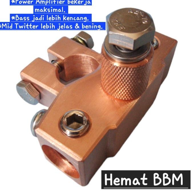 Kepala Terminal Aki Grounding Fuse Tembaga Car Audio & Hemat BBM