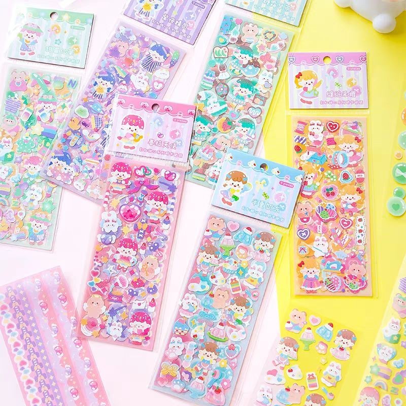 

1pak 3lembar Stiker Dekorasi PVC Sticker Guka Deco Cute Girls