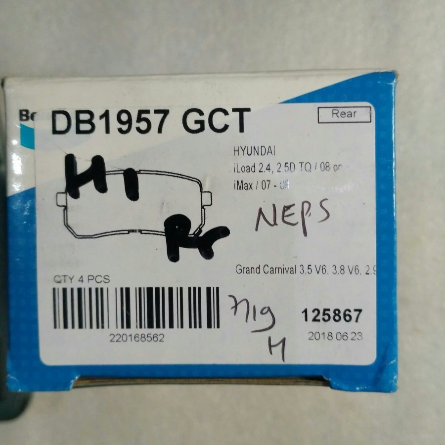 Bendix DB 1957 kampas rem belakang hyundai H1