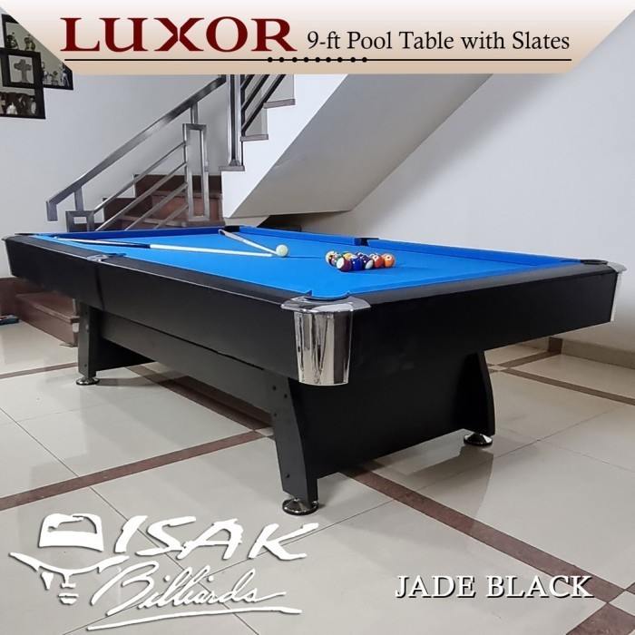 LUXOR BLACK 9 FT POOL TABLE BATU SLATE MEJA BILLIARD BILIAR 9FT