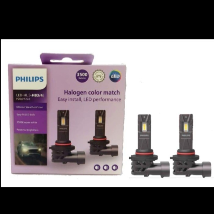 Bohlam Philips Led Ultinon U2510 Kuning H4 Hir2 H11 H7 H3 H1 H16 Hb3/4 Original