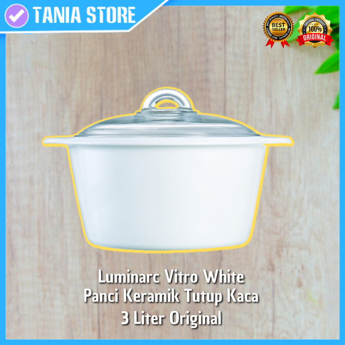 Panci Masak Kaca 3 L Luminarc Vitro Blooming 3 Liter Tutup Kaca