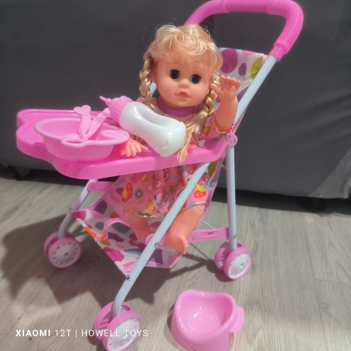 mainan stoller bayi /Boneka bahan BESI dan boneka bayi / boneka susan