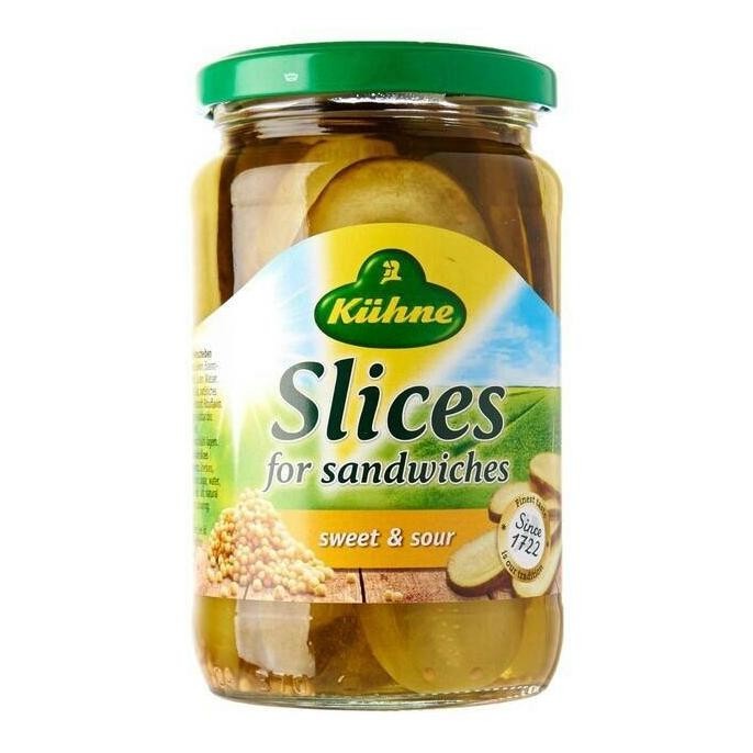 

Kuhne Sweet Sour Pickle Slices for Sandwiches Acar Timun Ketimun Manis ZS01