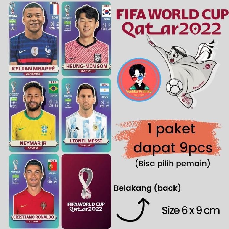 Photocard Kartu Bola Pemain Bola Piala Dunia 2022 Cristiano Ronaldo Neymar Jr Lionel Messi Son Heung