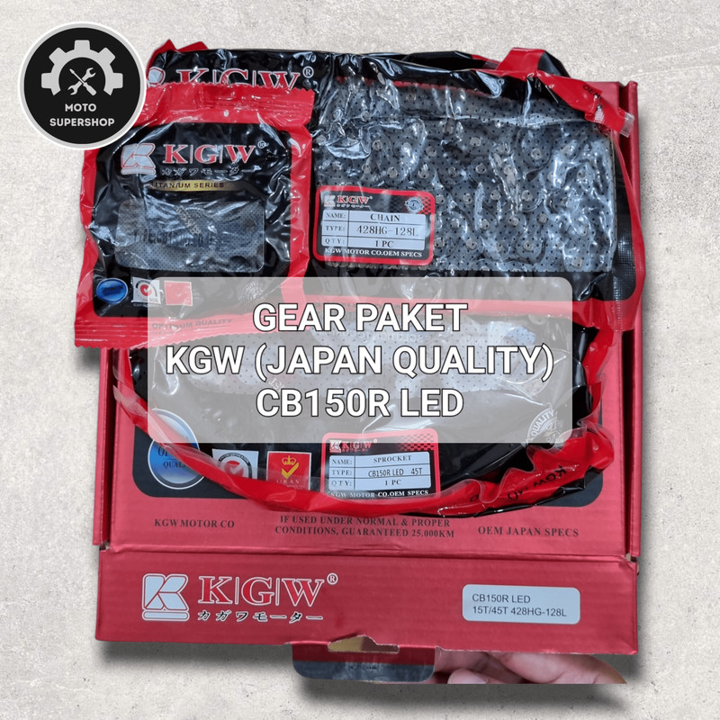 GEAR PAKET (GEAR DEPAN+BELAKANG+RANTAI) - CB 150R LED (6 BAUT)
