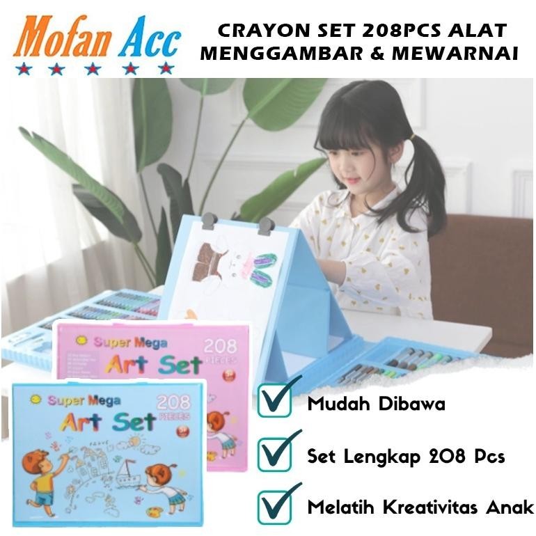 

Promo Crayon Set 208Pcs / Alat Menggambar Mewarnai Dan Melukis Lengkap Isi 208 Pcs Untuk Anak-Anak / Kit Art Supplies Painting Set For Children / Krayon Hadiah Kado Ulang Tahun Anak Birthday Gift Water Colors Pensil Warna Pencil Colours Coloring Set Mm53