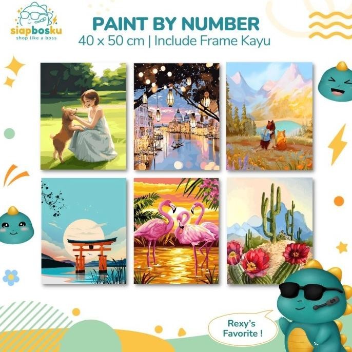 

PAINT BY NUMBER 40x50 CM AESTHETIC KANVAS DIY PAINTING KIT WITH FRAME