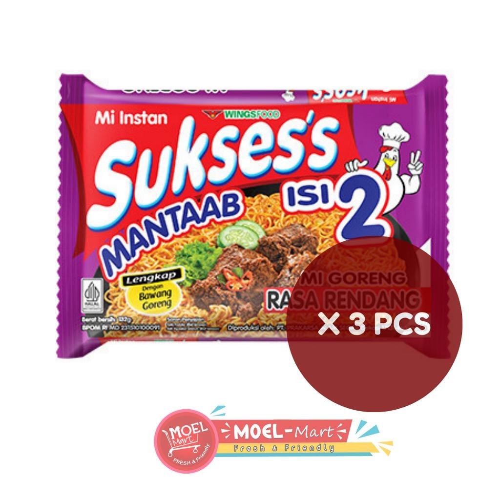 

SUKSESS MIE GORENG RENDANG ISI 2 3 Pcs x 132GR