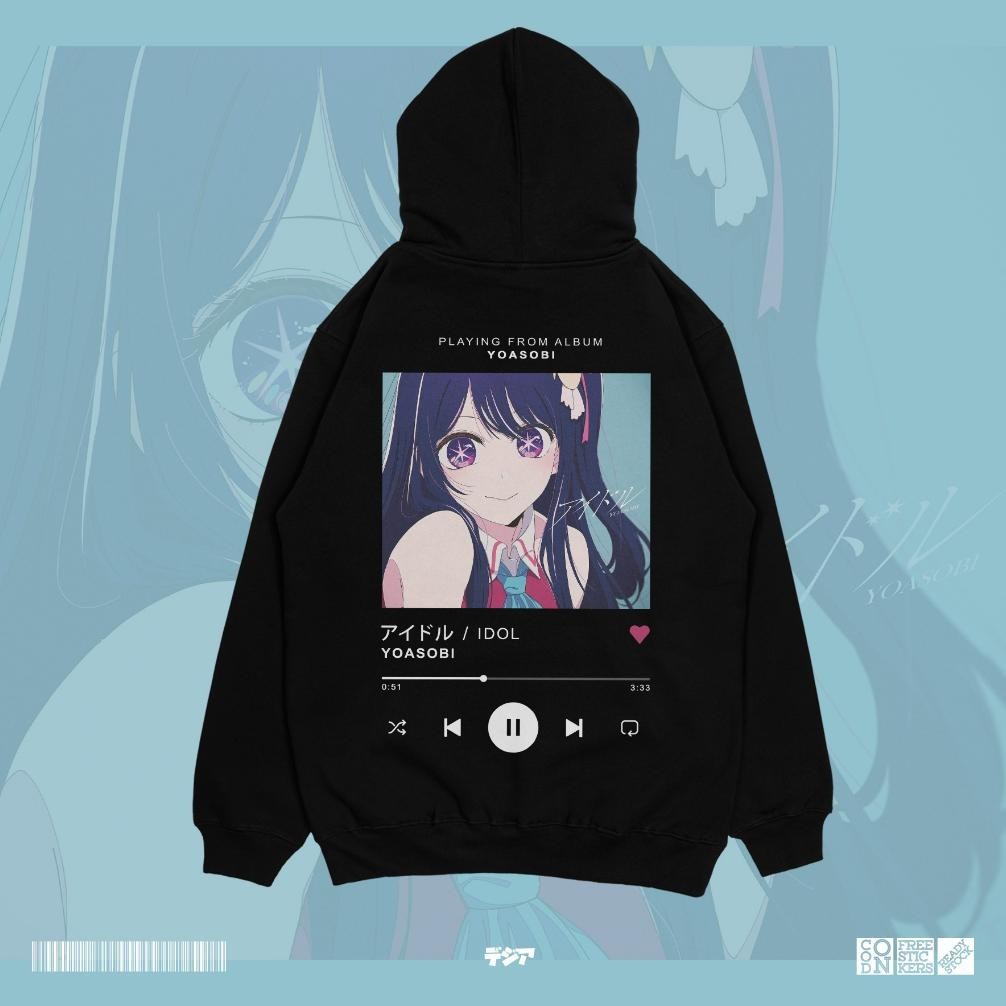 fth- Hoodie Idol Yoasobi Music Oshi no Ko Aqua Ruby Ai Hoshino JUMPER ANIME MANGA SWEATER DJA CLOTH 