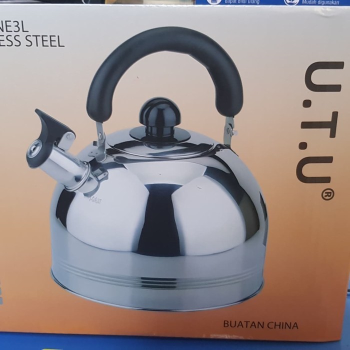 Teko Siul Kettle Ceret 3Liter Utu Hk-07 Stainless Steel
