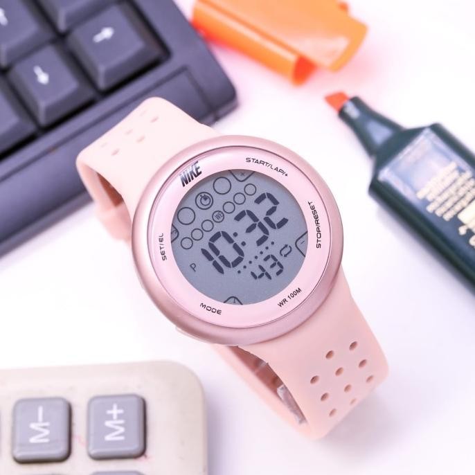 Jam tangan wanita pria nike digital bulat