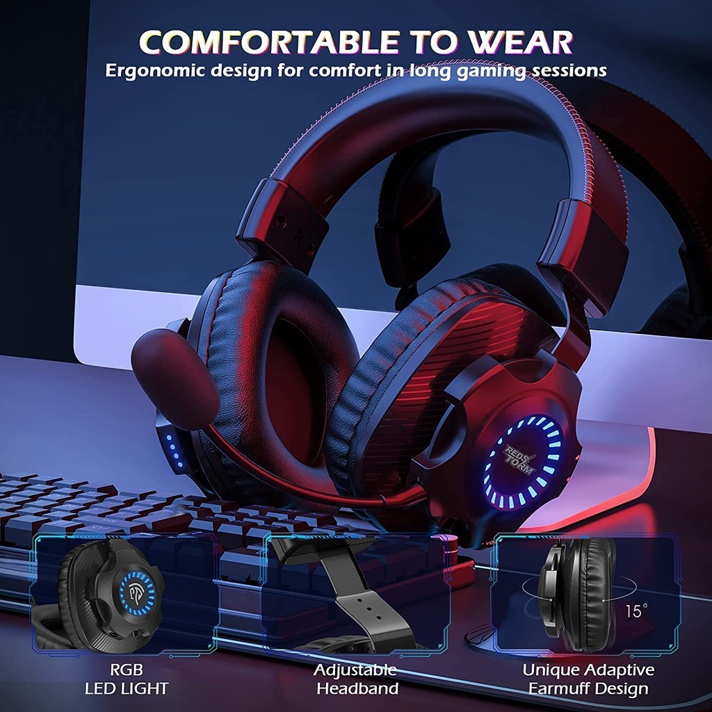 Headphone Headset Gaming Wireless Super Bass with Mic